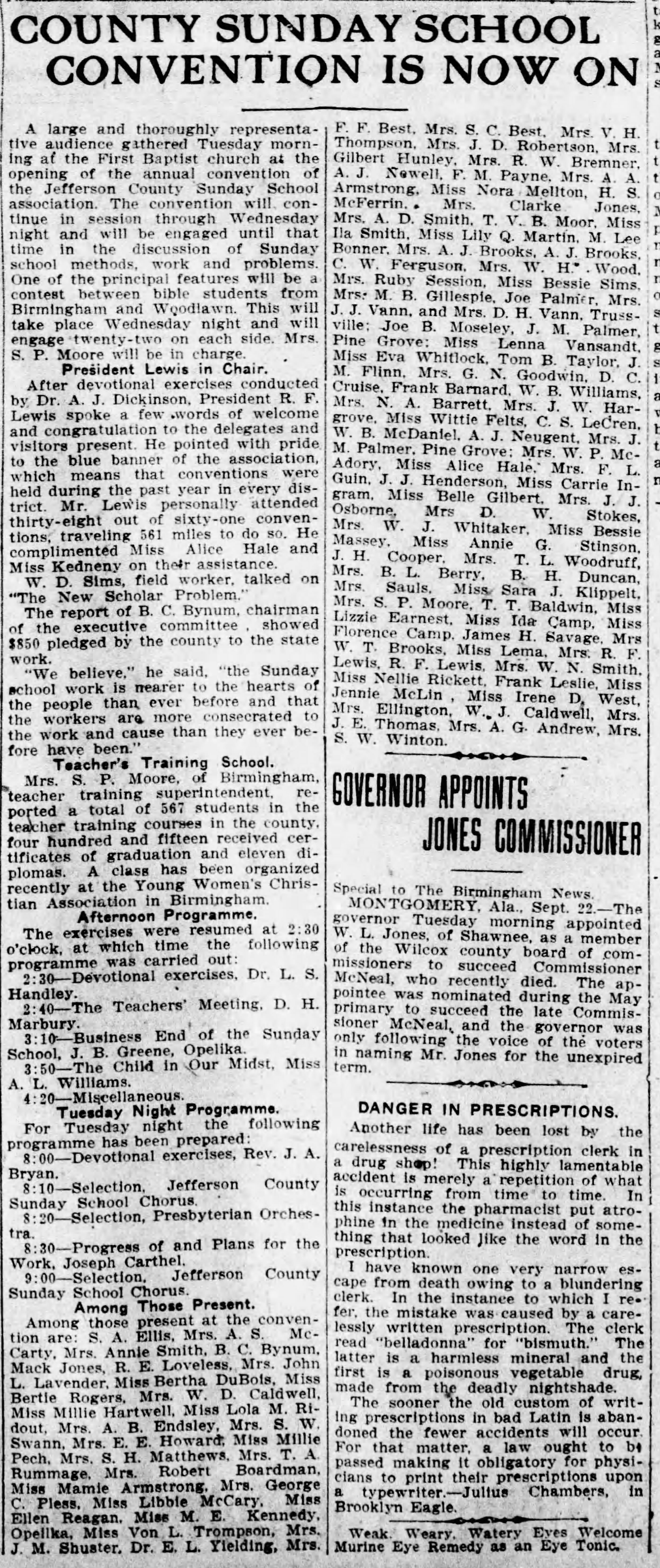 County Sunday School Convention